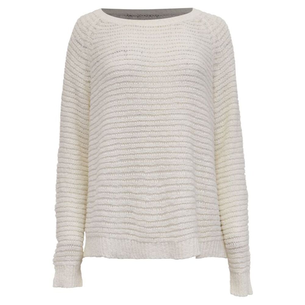 Theory Open Knit Sweater in White Cotton